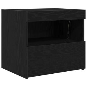vidaXL Armadio da Notte Rovere Nero 50 x 40 x 45 cm Legno multistrato