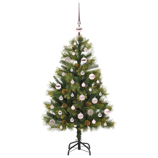 vidaXL Albero di Natale artificiale pieghevole con coni Verde 150 cm