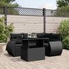 vidaXL Set Divani da Giardino 5 pz con Cuscini in Polyrattan Nero