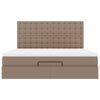 vidaXL Struttura Letto Pouf con Materasso 180x200 cm Similpelle
