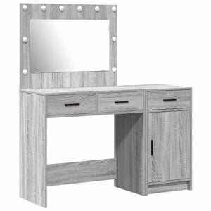 vidaXL Tavolo da Trucco con cassetto 2 pcs Grigio Legno multistrato
