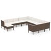 vidaXL Set Divani da Giardino 12 pz con Cuscini in Polyrattan Marrone