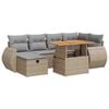 vidaXL Set Divano da Giardino 8 pz con Cuscini Beige Polyrattan Acacia