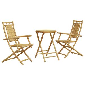 vidaXL Set da Bistr&ograve; 3 pz in Bamb&ugrave;