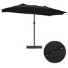 vidaXL Ombrello da giardino Nero 385 x 209 x 244 cm Tessuto
