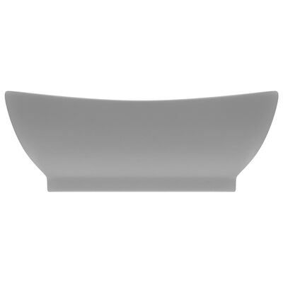 vidaXL Lavabo con Troppopieno Ovale Turchese Grigio 58,5x39 cm Ceramica