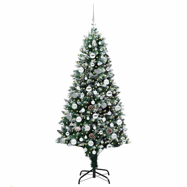 vidaXL Albero di Natale artificiale con 300 LED Verde 180 cm