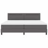 vidaXL Letto a molle con materasso Grigio 200 x 200 cm Pelle sintetica