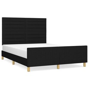 vidaXL Giroletto senza Materasso Nero 140x190 cm in Tessuto