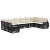 vidaXL Set Divano da Giardino 10 pz Nero e Bianco Crema polyrattan
