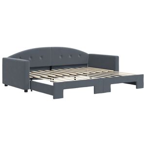 vidaXL Divano Letto con Letto Estraibile Grigio Scuro 90x200cm Velluto