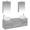vidaXL Set di mobili per il bagno 5 pz Sonoma grigio