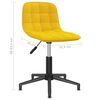 vidaXL Sedia da Pranzo Girevole Gialla in Velluto