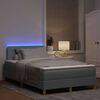 vidaXL Letto a Sorgente LED con led Grigio chiaro 120 x 190 cm Tessuto