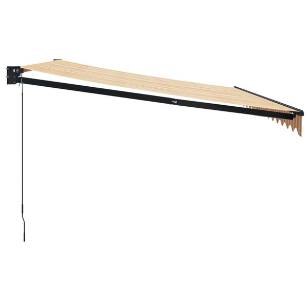 vidaXL Tenda Retrattile Gialla e Bianca 4,5x3 m in Tessuto e Alluminio