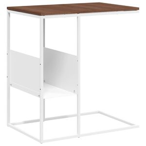 vidaXL Tavolino Bianco 55x36x59,5 cm Legno Multistrato
