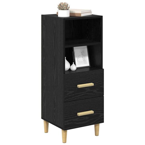 vidaXL Credenza Rovere nero 34 x 34,5 x 90 cm Legno multistrato