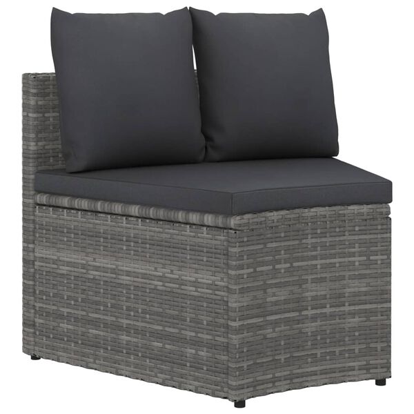 vidaXL Set Divani da Giardino 9 pz con Cuscini in Polyrattan Grigio