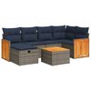 vidaXL Set Divani da Giardino 7 pz con Cuscini Grigio in Polyrattan