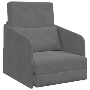 vidaXL Divano letto Grigio scuro 65 x 80 x 83 cm Velluto