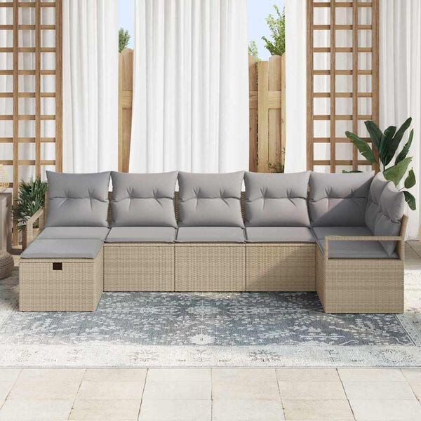 vidaXL Set di divani con cuscino 4 pcs polyrattan