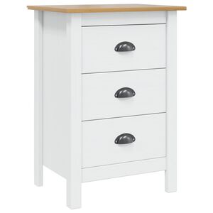 vidaXL Armadio da Notte HILL Bianco e marrone miele 46 x 35 x 65 cm