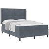 vidaXL Letto a molle con materasso Grigio scuro 140 x 200 cm Velluto