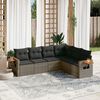vidaXL Set Divano da Giardino 6 pz con Cuscini Grigio in Polyrattan