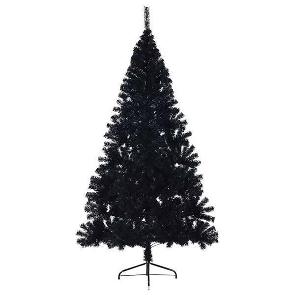 vidaXL Albero di Natale artificiale con luci integrate Nero 240 cm PVC
