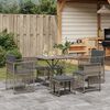 vidaXL Set da Pranzo da Giardino 7 pz con Cuscini in Polyrattan Grigio