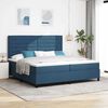 vidaXL Letto a molle con materasso Blu 200 x 200 cm Tessuto