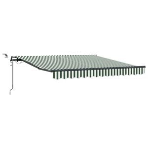 vidaXL Tessuto per Tenda Verde e Bianco 300 x 250 cm Poliestere