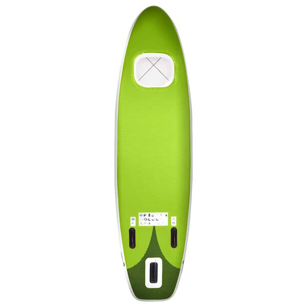 vidaXL Set Tavola da SUP Gonfiabile Verde 300x76x10 cm