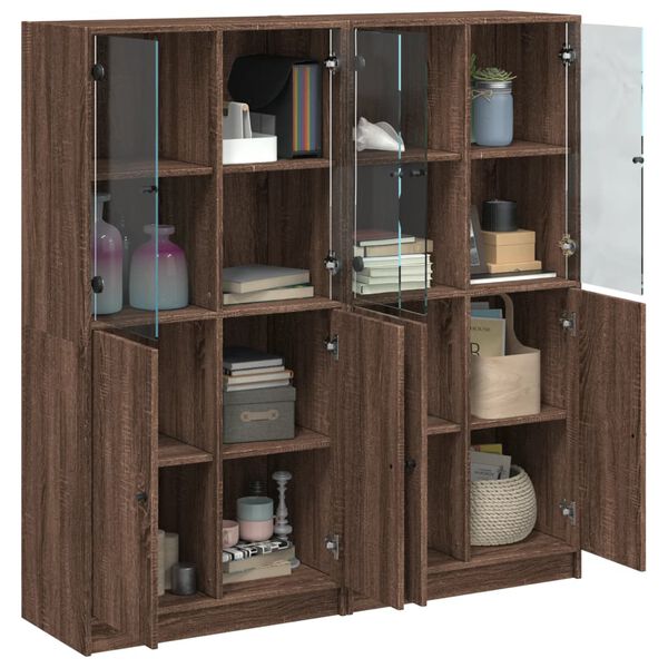 vidaXL Libreria Ante Rovere Marrone 136x37x142 cm in Legno Multistrato