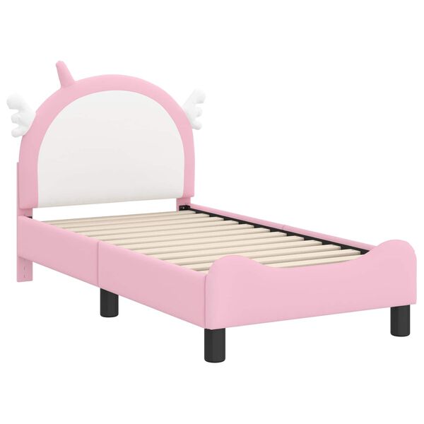 vidaXL Struttura letto per bambini con testata Rosa 70 x 140 cm PU
