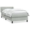 vidaXL Giroletto a Molle con Materasso Grigio Chiaro 100x220cm Velluto