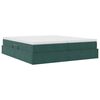 vidaXL Letto con contenitore e materasso Verde Scuro 200 x 200 cm