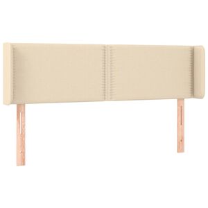 vidaXL Testiera ad Orecchio Crema 147x16x78/88 cm in Tessuto