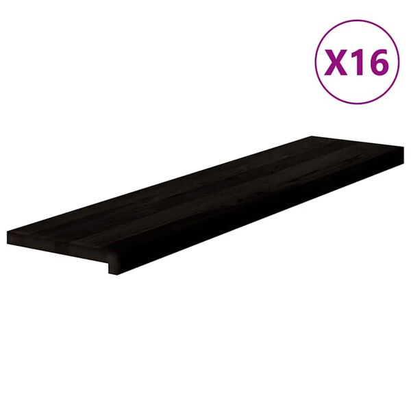 vidaXL Gradini 16 pz Marrone Scuro 110x30x2 cm Legno Massello Rovere