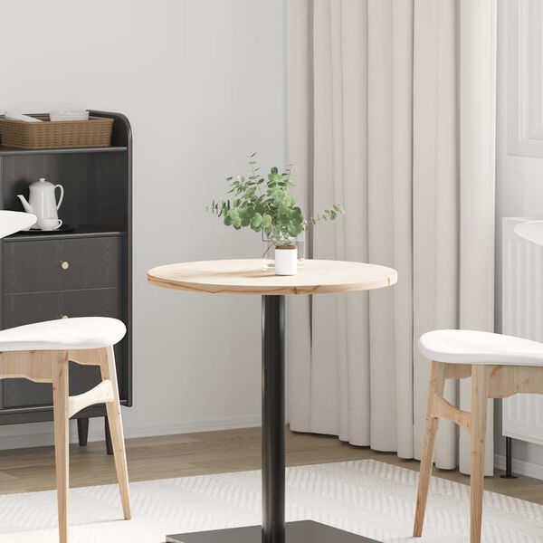 vidaXL Piano Tavolo &Oslash;60x2,5 cm in Legno Massello di Pino
