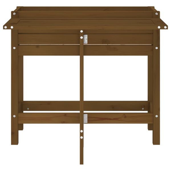 vidaxL Fioriera da Giardino Piano Pieghevole Ambra Legno Massello Pino