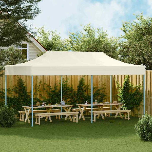vidaXL Tenda Pieghevole Pop-Up 3x6 m Bianco Crema
