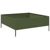 vidaXL Fioriera Rialzata Giardino Verde Oliva 100x100x41 cm Acciaio