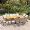 vidaXL Set da Pranzo da Giardino 15 pz con Cuscini in Polyrattan Beige