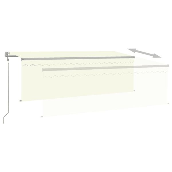 vidaXL Tenda da Sole Retrattile Automatica con Parasole 4x3 m Crema