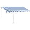 vidaXL Tenda Automatica con Sensore Vento e LED 450x350 cm Blu Bianca