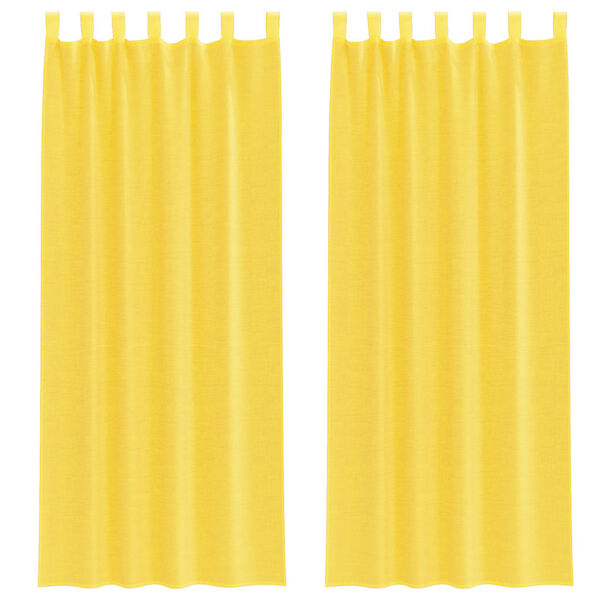 vidaXL Tende in Voile con Passanti 2 pz Giallo 140x260 cm