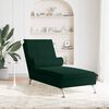vidaXL Chaise Longue Massaggi con Capezzale Verde Scuro in Velluto