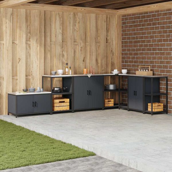 vidaXL Stoccaggio in cucina Antracite 60 x 50 x 92 cm Acciaio