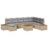 vidaXL Set Divano da Giardino 9 pz Beige polyrattan